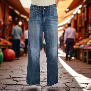 Rocawear Jeans Regular Fit Blue Embroidered Back Pocket Baggy Y2K Hip Hop Denim‎